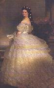 Franz Xaver Winterhalter Empress Elisabeth of Austria in White Gown with Diamond Stars in her Hair oil on canvas